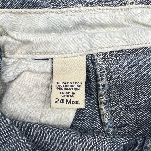 OshKosh B'gosh‎ Baby Denim Shortalls Jean Overalls 24 Months The Genuine Article - Picture 6 of 7